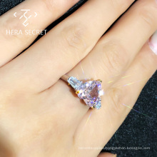 New Listing Classic Pink Zirconia Jewelry Women Natural Diamond Ring